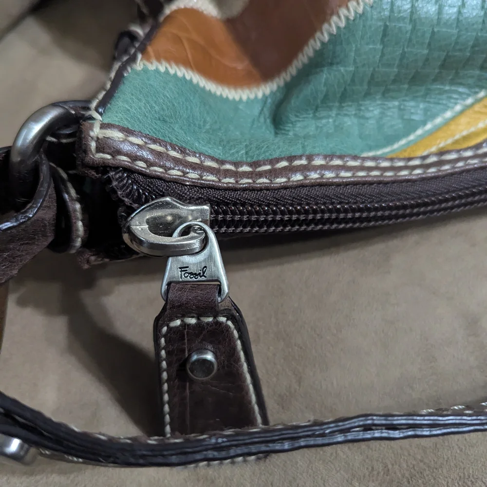 Fossil Multicolor Striped Hobo Bag